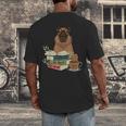 Capybara Glasses Reading Books Capybara Nerd Bookworm Men's Back Print T-Shirt