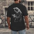 Cat Holds Book Writing Animal Print Motif Drawing Art Cat Men's Back Print T-Shirt Cat Holds Book Writing Animal Print Motif Drawing Art Cat Men's Back Print T-Shirt