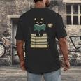 Cat Reading Book Men's Back Print T-Shirt