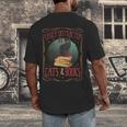 Cats And Books Lover Reading Literary Feline Humor Men's Back Print T-Shirt