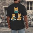 Cats Reading Book Lover Reading Bookworm Reader Men's Back Print T-Shirt