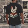 Chicken Books Back To School First Day Of School Boys Girls Men's Back Print T-Shirt