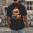 Chicken Reading a Book Farm Animal Chick Men's Back Print T-Shirt
