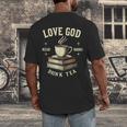 Christian Bookworm Love God Read Books Drink Tea Men's Back Print T-Shirt