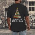Christmas Book Tree All Booked For Xmas Men's Back Print T-Shirt Christmas Book Tree All Booked For Xmas Men's Back Print T-Shirt