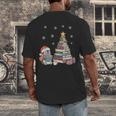Christmas A Penguin Reading Book Snowflake Cocoa Hot Teacher Men's Back Print T-Shirt Christmas A Penguin Reading Book Snowflake Cocoa Hot Teacher Men's Back Print T-Shirt