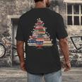 Christmas Tree Book Bookworm Men's Back Print T-Shirt