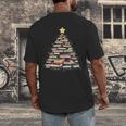 Christmas Tree Books Book Reading Bookworm Men's Back Print T-Shirt Christmas Tree Books Book Reading Bookworm Men's Back Print T-Shirt