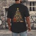 Christmas Tree Bookshelf Book Lover Library Men's Back Print T-Shirt
