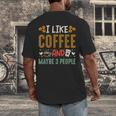 Coffee & Introvert Humor Tee Quote Cute Font Men's Back Print T-Shirt Coffee & Introvert Humor Tee Quote Cute Font Men's Back Print T-Shirt