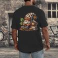 Coffee And Book Reading Accessories For Book Lovers Gnome Men's Back Print T-Shirt Coffee And Book Reading Accessories For Book Lovers Gnome Men's Back Print T-Shirt