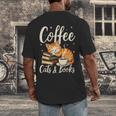 Coffee Cats And Books Lover For Women & Men Coffee Men's Back Print T-Shirt Coffee Cats And Books Lover For Women & Men Coffee Men's Back Print T-Shirt