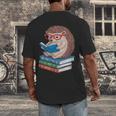 Cool Hedgehog Book Nerd Readers Men's Back Print T-Shirt Cool Hedgehog Book Nerd Readers Men's Back Print T-Shirt