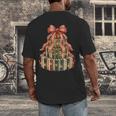 Coquette Christmas Book Tree Xmas Lights Librarian Teacher Men's Back Print T-Shirt