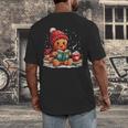 Cozy Gingerbread Christmas Reading Book Xmas Snowflakes Fall Men's Back Print T-Shirt