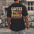 Crochet Coffee Reading Books Crocheter Crocheting Men's Back Print T-Shirt