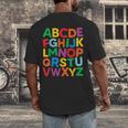 Cute ABCs Shirt Alphabet Colorful Letters Reading Books Kids Men's Back Print T-Shirt Cute ABCs Shirt Alphabet Colorful Letters Reading Books Kids Men's Back Print T-Shirt