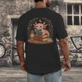 Cute Axolotl Reading Books Cozy Bookworm Men's Back Print T-Shirt Cute Axolotl Reading Books Cozy Bookworm Men's Back Print T-Shirt