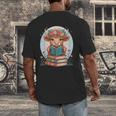 Cute Baby Highland Cow Reading Book Bookworm For Men Women Men's Back Print T-Shirt Cute Baby Highland Cow Reading Book Bookworm For Men Women Men's Back Print T-Shirt
