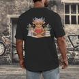 Cute Baby Highland Cow Reading Book Lover Toddler Men's Back Print T-Shirt
