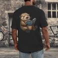 Cute Book Sea Otter Men's Back Print T-Shirt Cute Book Sea Otter Men's Back Print T-Shirt