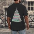 Cute Bookmas Christmas Book Tree Book Lover Teacher Men's Back Print T-Shirt Cute Bookmas Christmas Book Tree Book Lover Teacher Men's Back Print T-Shirt