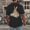Cute Bunny Reading Book Glasses Bookworm Men's Back Print T-Shirt Cute Bunny Reading Book Glasses Bookworm Men's Back Print T-Shirt