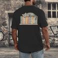 Cute Cat Sleeping On Books Men's Back Print T-Shirt