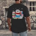 Cute Christmas A Penguin Reading Book Snowflake Hot Teacher Men's Back Print T-Shirt Cute Christmas A Penguin Reading Book Snowflake Hot Teacher Men's Back Print T-Shirt