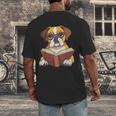 Cute Dog Boxer Reading Book Men's Back Print T-Shirt Cute Dog Boxer Reading Book Men's Back Print T-Shirt