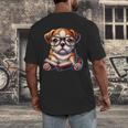 Cute Dog Puppy English Bulldog Reading Book Men's Back Print T-Shirt Cute Dog Puppy English Bulldog Reading Book Men's Back Print T-Shirt