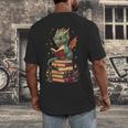Cute Dragon Reading Book Bookworm Dragons And Books Men's Back Print T-Shirt Cute Dragon Reading Book Bookworm Dragons And Books Men's Back Print T-Shirt
