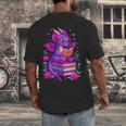 Cute Dragon Reading Books Bookworm Men's Back Print T-Shirt