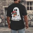 Cute Ghost Holding Books Bookish Christmas Men's Back Print T-Shirt