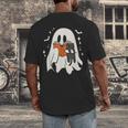Cute Ghost Reading Book Spooky Season Halloween Costume Kids Men's Back Print T-Shirt Cute Ghost Reading Book Spooky Season Halloween Costume Kids Men's Back Print T-Shirt