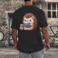Cute Hedgehog Book Lover Readers Animal Reading Men's Back Print T-Shirt Cute Hedgehog Book Lover Readers Animal Reading Men's Back Print T-Shirt