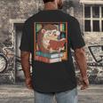 Cute Hedgehog Book Nerd Men's Back Print T-Shirt