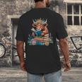 Cute Highland Cow Reading Book Baby Cow Bookworm Men's Back Print T-Shirt Cute Highland Cow Reading Book Baby Cow Bookworm Men's Back Print T-Shirt