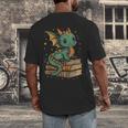 Cute Kawaii Dragon Fantasy Book Lover Book Nerd Men's Back Print T-Shirt Cute Kawaii Dragon Fantasy Book Lover Book Nerd Men's Back Print T-Shirt