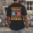 Cute Librarian Library Book Lover Keeper Of Endless Stories Men's Back Print T-Shirt