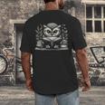 Cute Owl Reading Book Graphic Art Men's Back Print T-Shirt Cute Owl Reading Book Graphic Art Men's Back Print T-Shirt