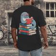 Cute Reading Seal On Books Book Lover Men's Back Print T-Shirt Cute Reading Seal On Books Book Lover Men's Back Print T-Shirt