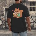 Cute Squirrel Reading A Book Lovers Anime Kawaii Women Kids Men's Back Print T-Shirt