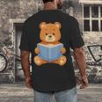 Cute Teddy Bear Reading Book Adorable For Readers Men's Back Print T-Shirt