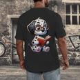 Dalmatian Reading a Book Dog Men's Back Print T-Shirt Dalmatian Reading a Book Dog Men's Back Print T-Shirt