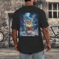 Deer Reads Book Women Girls Reindeer Men's Back Print T-Shirt