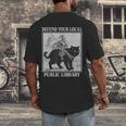 Defend Your Local Library Knight Cat Rider Book Lover Men's Back Print T-Shirt