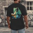 Dragon With Book Men's Back Print T-Shirt