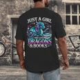 Dragon Reading Just A Girl Who Loves Dragons And Books Men's Back Print T-Shirt Dragon Reading Just A Girl Who Loves Dragons And Books Men's Back Print T-Shirt