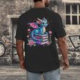 Dragons And Books Dragon Reading Book Lover Girl Bookworm Men's Back Print T-Shirt